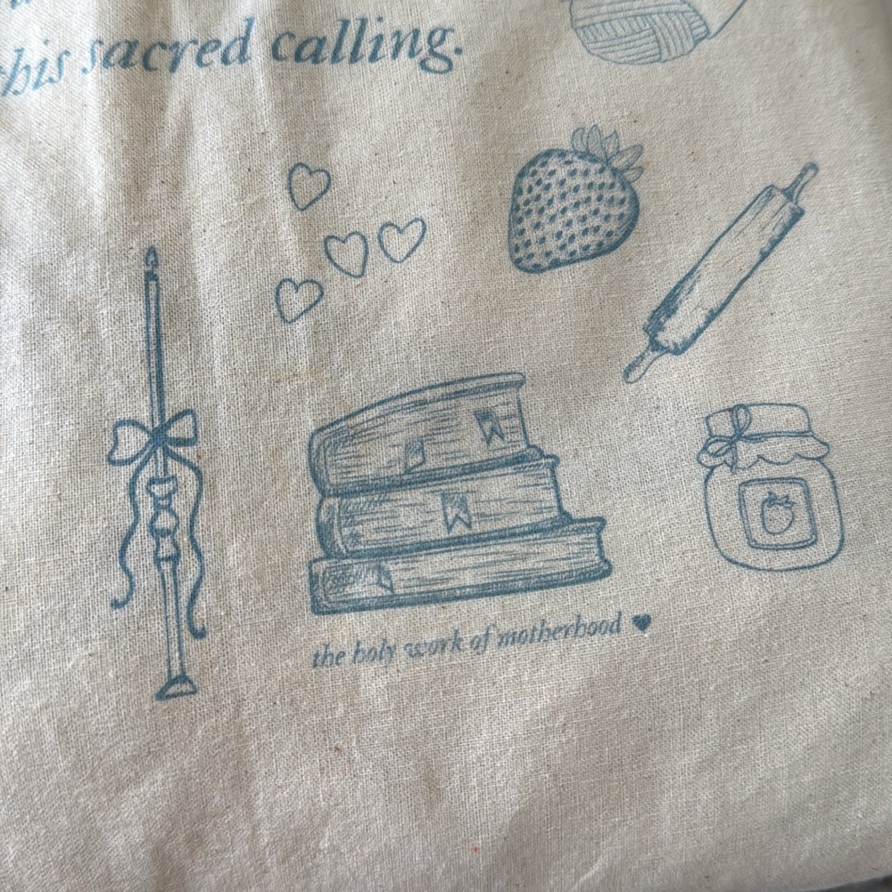 “Grace upon grace for this sacred calling” Canvas Cottage core Tote Bag for Moms - Picture 6 of 6